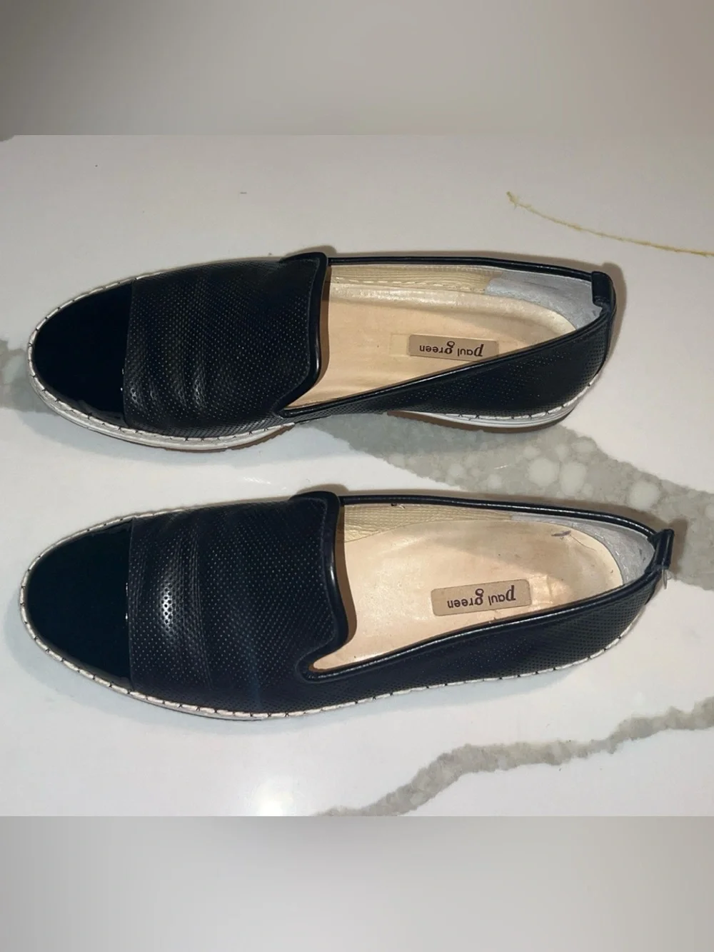 PAUL GREEN Black Women's Slip-On Espadrille Loafers